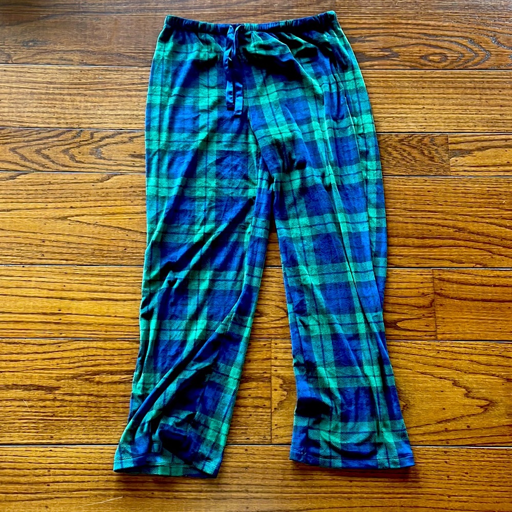 Long green and blue medium target pajama pants